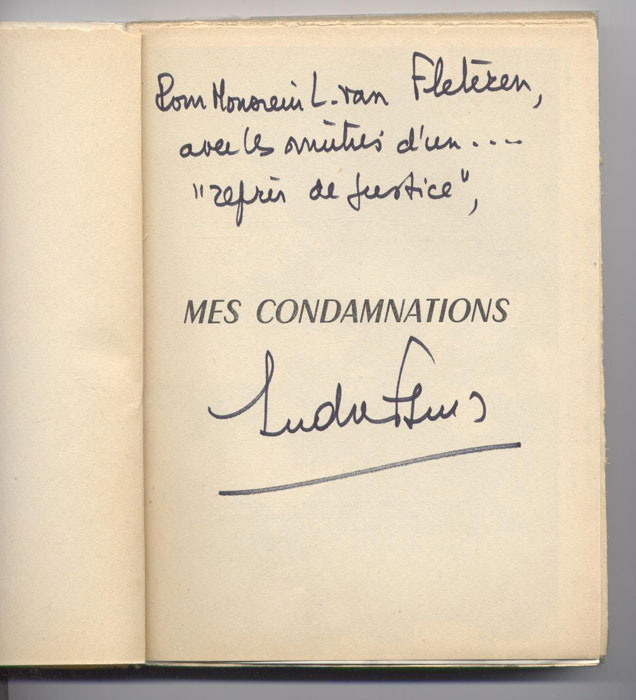 FIGUERAS André : MES CONDAMNATIONS, Éditions Chez l’Auteur, 1966, autographe de l’auteur en TBE sur www.histoire-memoires.com/collaboration-page-2.htm