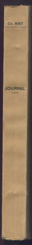 dos du tapuscrit CHARLES RIST : Journal 1939 - 1944, circa 1955, document original