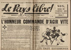 Clémenti Pierre, journal le Pays Libre, 12 avril 1941, hebdomadaire, Organe de presse du Parti Français National Collectiviste en vente sur www.histoire-memoires.com/clementi-le-pays-libre-12-04-1941.htm